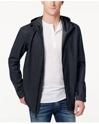 degrees jacket hooded storm rain tech camo mens jackets indigo melange